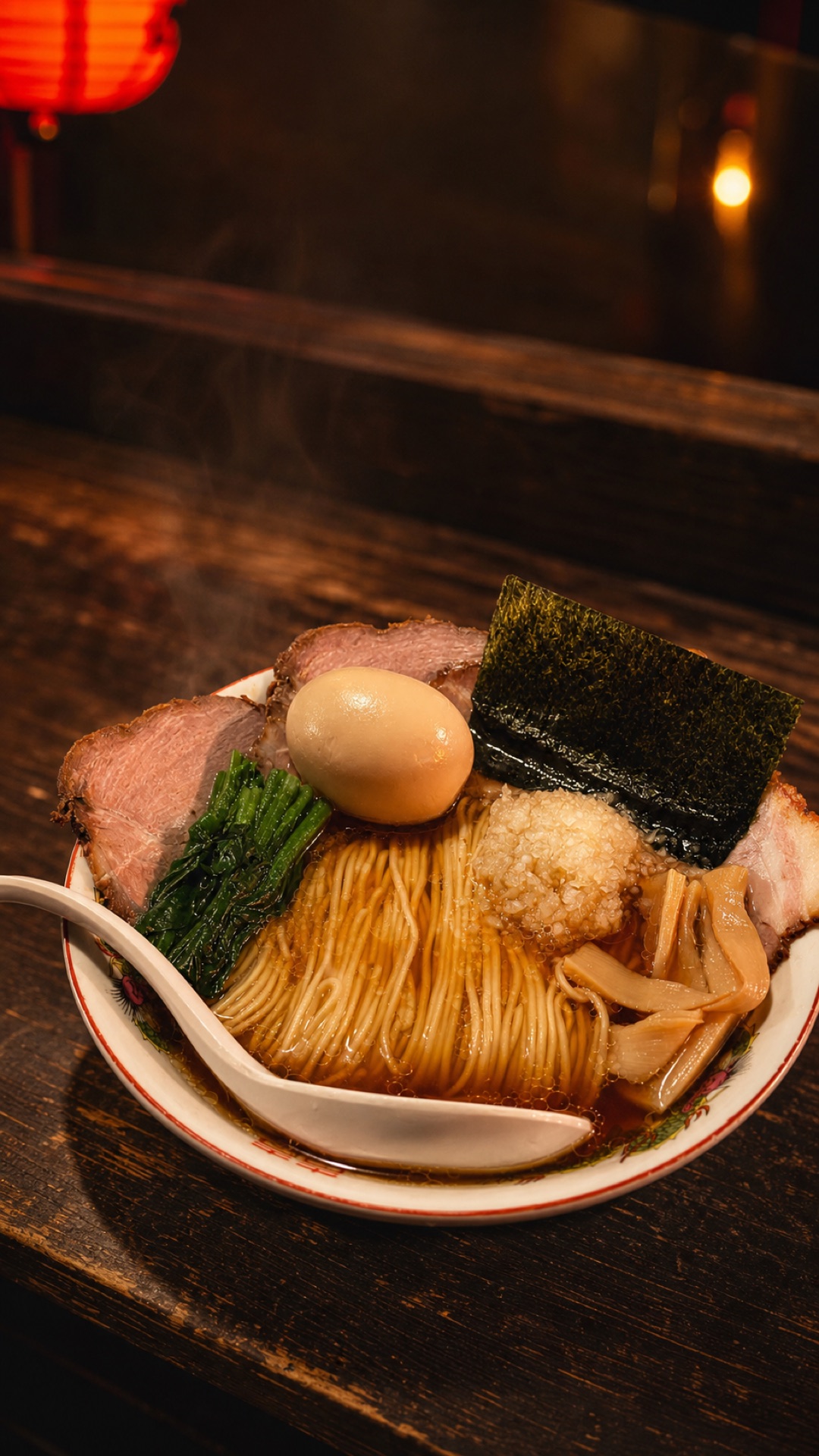 肩ロースチャーシューをのせたラーメン